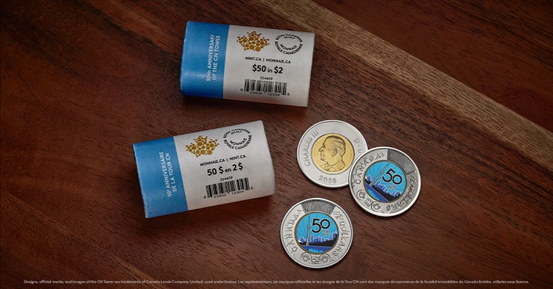 2026 $2 CN Tower 50th Anniversary Special Wrap Roll Box Set