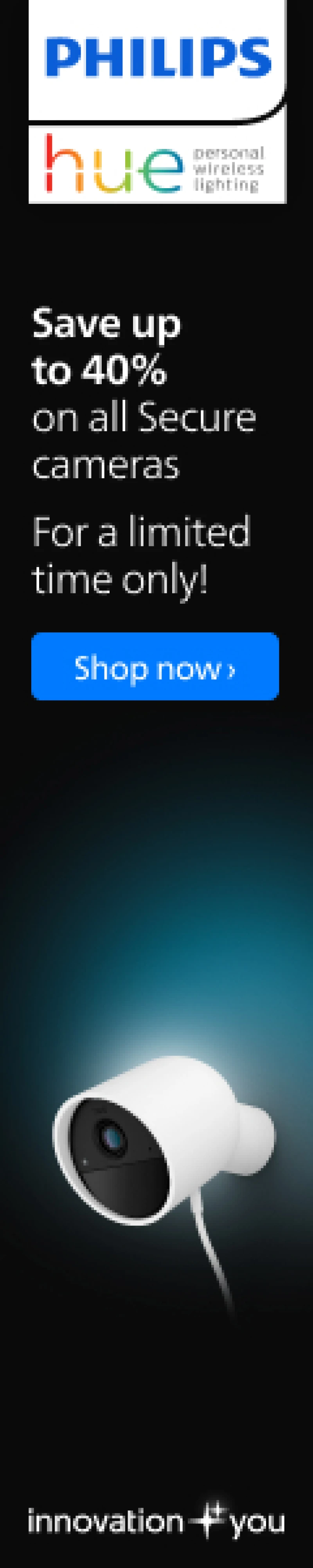 Protect your home with Philips Hue Secure smart cameras and lighting that reacts